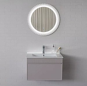 Тумба с раковиной Comforty Мадрид 70 00-00020643 серый шелк для ванной в интернет-магазине Sanbest