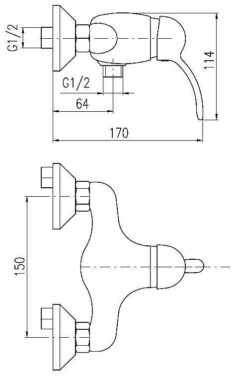 Смеситель для душа Rav-Slezak LABE L081.5BC купить в интернет-магазине сантехники Sanbest