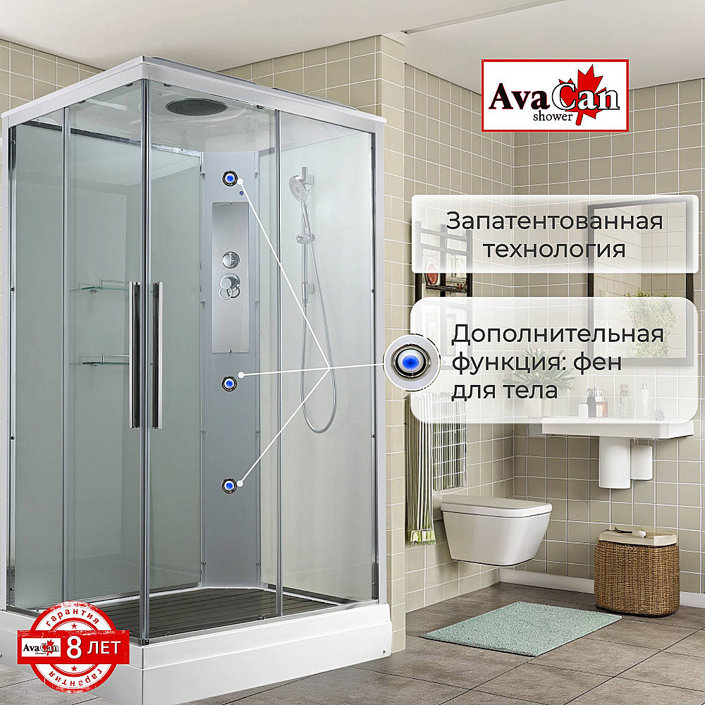 Душевая кабина AvaCan K Серия K2080 80х80 стандартная купить в интернет-магазине Sanbest