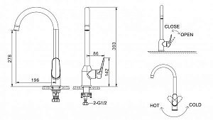 Смеситель для кухни BRAVAT Eler F7191238CP-RUS купить в интернет-магазине сантехники Sanbest