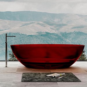Ванна отдельностоящая Abber Kristall AT9703Rubin 170x75 красная прозрачная купить в интернет-магазине Sanbest