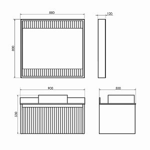 Зеркало Comforty Марсель 90 00-00013685 белое матовое в ванную от интернет-магазине сантехники Sanbest