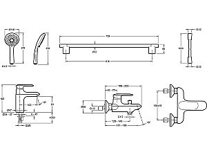 Набор смесителей для ванны Jacob Delafon Kumin E99900RU-CP хром купить в интернет-магазине сантехники Sanbest