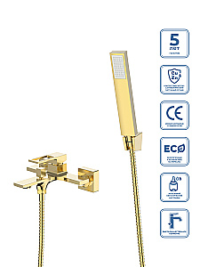 Смеситель для ванны BelBagno LUCE LUC-VASM-ORO золото купить в интернет-магазине сантехники Sanbest