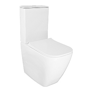 Унитаз напольный Azario Mirada S AZ-1288A белый, безободковый, с бачком, с крышкой микролифт купить в интернет-магазине Sanbest