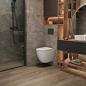 Унитаз подвесной Grossman Thin Rim GR-5601S белый, безободковый, с крышкой микролифт купить в интернет-магазине Sanbest