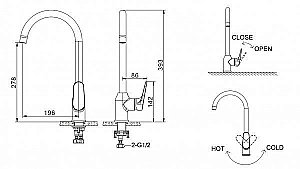 Смеситель для кухни BRAVAT Eler F7191238CP-RUS купить в интернет-магазине сантехники Sanbest
