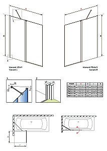 Шторка для ванны Radaway Nes Black PND II 140 стекло прозрачное/профиль черный матовый купить в интернет-магазине Sanbest