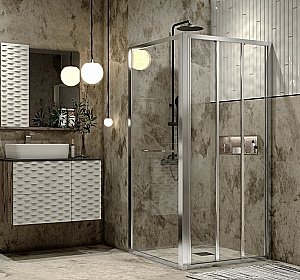 Душевой уголок Grossman Alba1 GR-9090Al1 90х90 стекло прозрачное/профиль хром купить в интернет-магазине Sanbest