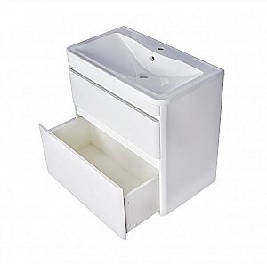 Тумба с раковиной Style Line Атлантика 80 напольная, белый антискрейч для ванной в интернет-магазине Sanbest