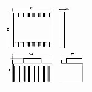 Зеркало Comforty Марсель 90 00-00013685 белое матовое в ванную от интернет-магазине сантехники Sanbest
