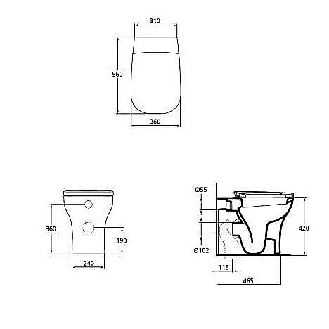 Унитаз приставной Ideal Standard Active T316701 белый купить в интернет-магазине Sanbest