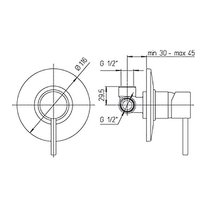 Смеситель для душа PAINI Cox 78PZ690 черный матовый купить в интернет-магазине сантехники Sanbest