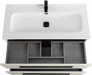 Тумба с раковиной Cezares ECO-CER-N 100 ECO-CER-N-1000-2C-SO-AS-P альпака брашированная для ванной в интернет-магазине Sanbest