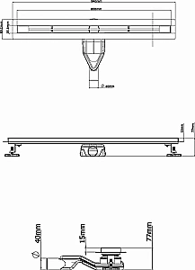 Душевой лоток Esbano Slim 80 SIDE-80SG ESTRSLMSIDE80SG золото матовое купить в интернет-магазине Sanbest