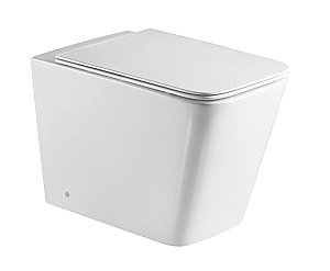 Комплект унитаза WeltWasser AMBERG 404 + GELBACH 002 GL-WT + AMBERG RD-CR белый глянцевый, безободковый, с крышкой микролифт, с бачком скрытого монтажа и кнопкой хром глянцевый купить в интернет-магазине Sanbest