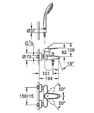 Смеситель для ванны Grohe Eurodisc Cosmopolitan 33395 002 купить в интернет-магазине сантехники Sanbest