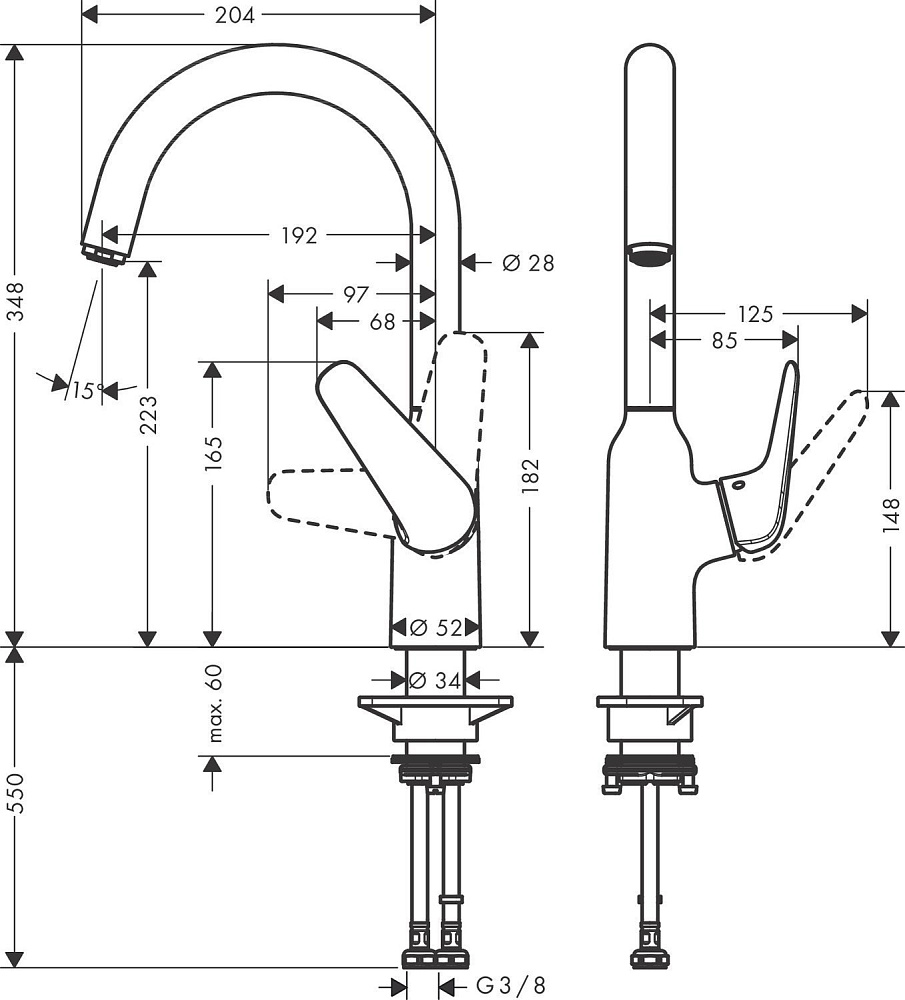 Смеситель для кухни Hansgrohe Focus M42 220 71802800 купить в интернет-магазине сантехники Sanbest