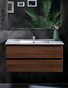 Тумба с раковиной Armadi Art Capolda 100 темное дерево для ванной в интернет-магазине Sanbest