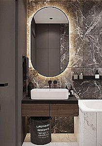 Зеркало Art&Max TORINO AM-Tor-500-900-DS-F-Nero в ванную от интернет-магазине сантехники Sanbest