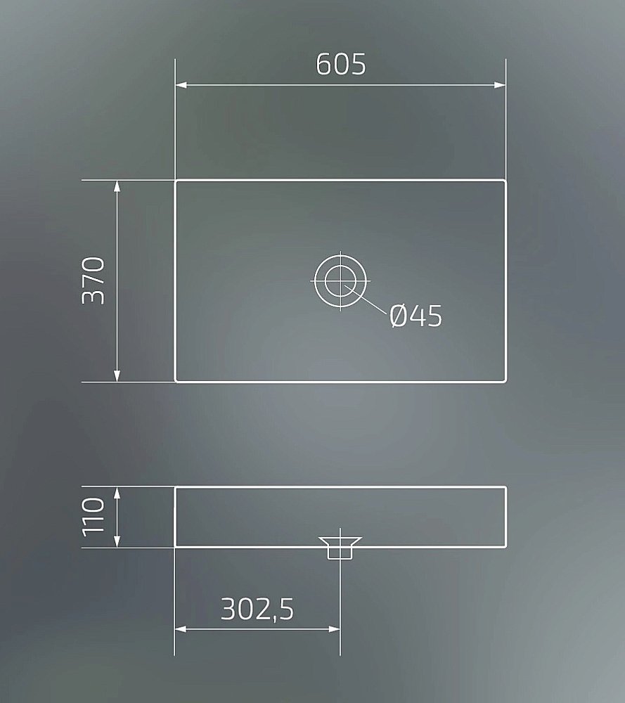 Раковина накладная Gid Geometrico 60,5 N9496 51228 белая купить в интернет-магазине Sanbest