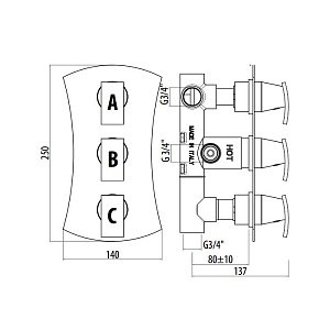 Смеситель для душа Gattoni Termostatici TS994/41C0cr купить в интернет-магазине сантехники Sanbest