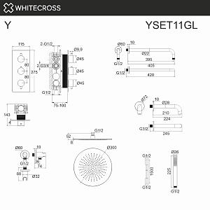 Душевая система WhiteCross Y YSET11GL золото купить в интернет-магазине сантехники Sanbest