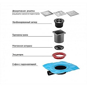 Душевой трап боковой Berges Zentrum Antik 10х10 091364 хром глянец купить в интернет-магазине Sanbest