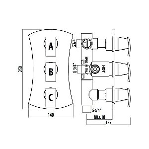 Смеситель для душа Gattoni Termostatici TS994/41C0cr купить в интернет-магазине сантехники Sanbest