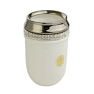 Стакан Migliore Dubai 28454 белая керамика/платина-swarovski купить в интернет-магазине сантехники Sanbest