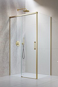 Душевой уголок Radaway Idea Brushed Gold KDJ 150х90 L стекло прозрачное/профиль брашированное золото купить в интернет-магазине Sanbest