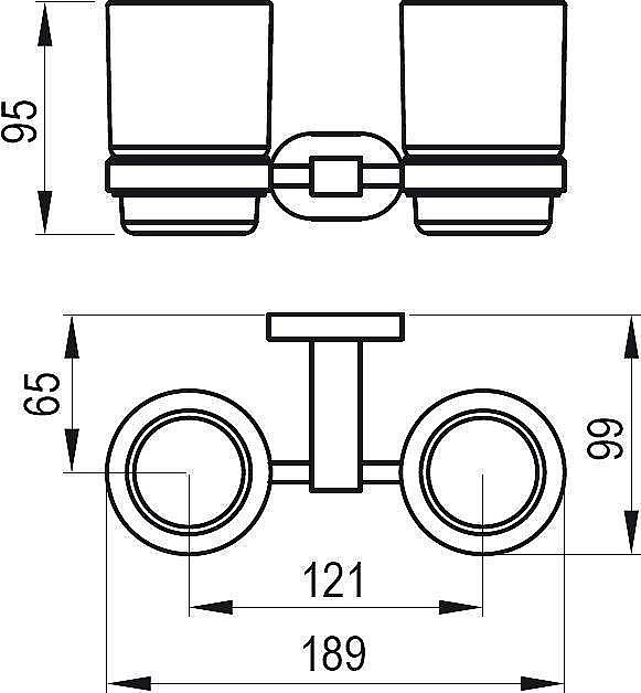 Держатель с двумя стаканами Ravak Chrome CR 220.00 купить в интернет-магазине сантехники Sanbest