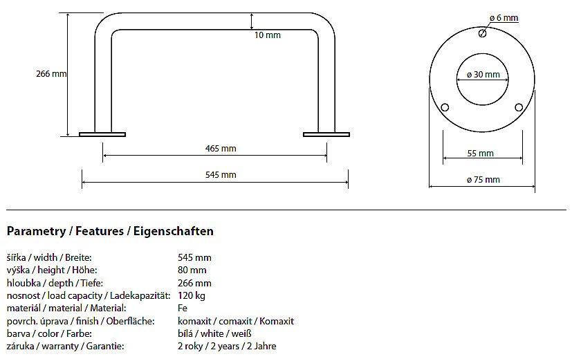 Поручень Bemeta Help program 301102124 купить в интернет-магазине сантехники Sanbest
