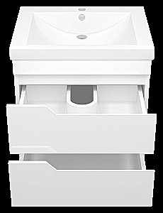 Тумба с раковиной Misty Софт - 60 П-Соф-01060-011П2Я белая для ванной в интернет-магазине Sanbest