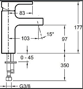 Cмеситель для раковины Jacob Delafon STRAYT E98339-CP купить в интернет-магазине сантехники Sanbest