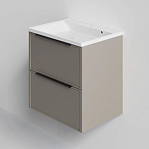 Тумба с раковиной La Fenice Simpla Twin 80 FNC-01-SIM-C-80-2 бежевая матовая для ванной в интернет-магазине Sanbest