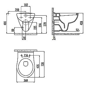Унитаз подвесной Creavit Yedigoller YG320.00100 белый купить в интернет-магазине Sanbest