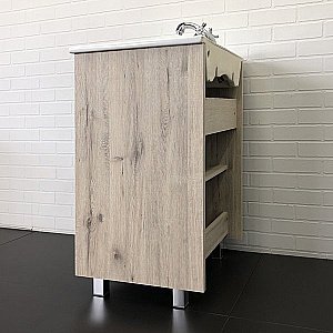 Тумба с раковиной Comforty Марио 00-00005206 60 дуб дымчатый для ванной в интернет-магазине Sanbest