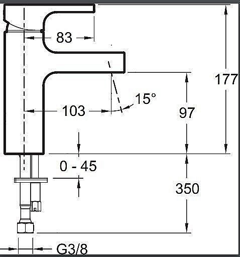 Cмеситель для раковины Jacob Delafon STRAYT E98339-CP купить в интернет-магазине сантехники Sanbest