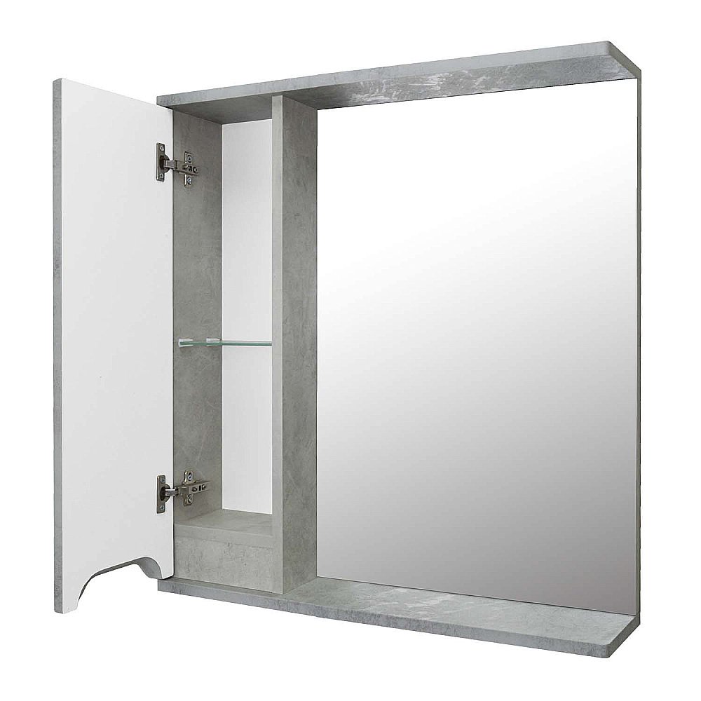 Зеркало со шкафом Loranto Florena 70 светлый бетон в ванную от интернет-магазине сантехники Sanbest