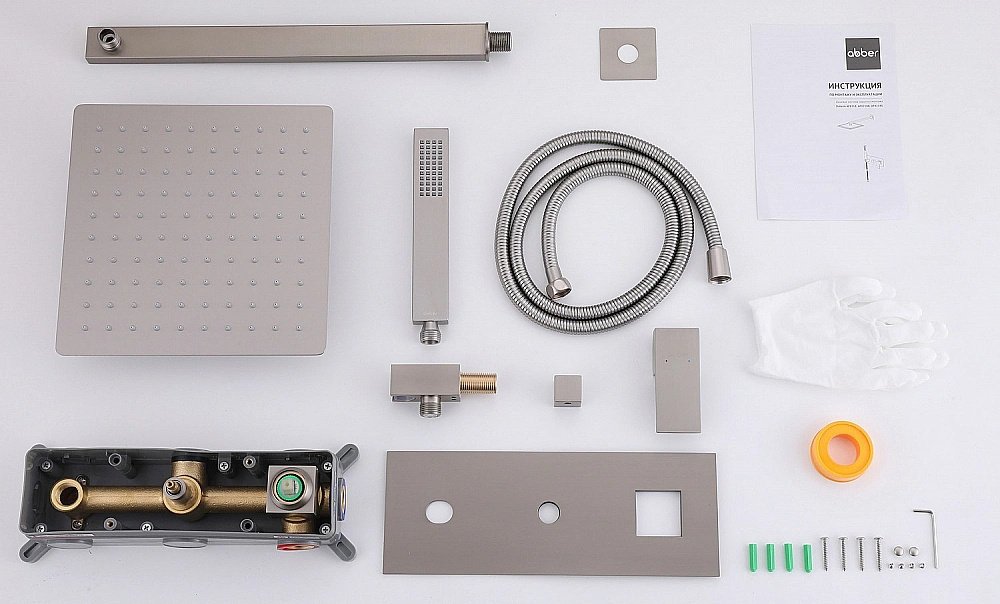 Душевая система ABBER Daheim AF8218SP сатин купить в интернет-магазине сантехники Sanbest
