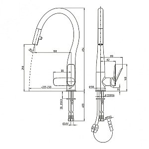 Смеситель для кухни PAINI Nove 09CR591D хром купить в интернет-магазине сантехники Sanbest