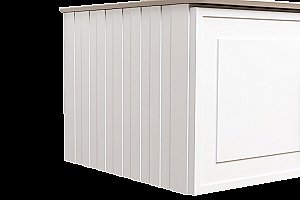 Тумба с раковиной La Fenice Cubo Twin 80 бежевая матовая, столешница черная/ручки белые для ванной в интернет-магазине Sanbest