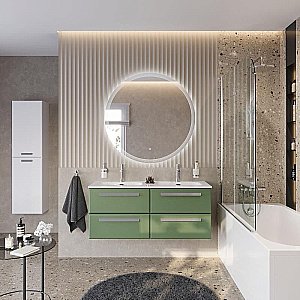 Тумба с раковиной Cezares ECO-CER-N 120 ECO-CER-N-1200-4C-SO-2-PS-P фисташковый софт для ванной в интернет-магазине Sanbest