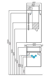 Тумба с раковиной Акватон Эклипс 46 М белая глянцевая для ванной в интернет-магазине Sanbest