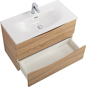 Тумба с раковиной BelBagno MARINO-CER-MINI-800-2C-SO-WO-P Rovere Bianco для ванной в интернет-магазине Sanbest