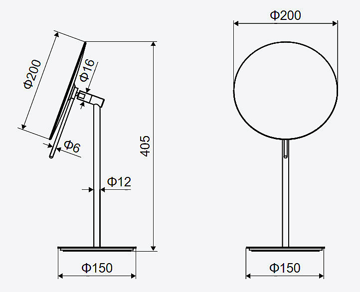Косметическое зеркало Excellent Rolo черный купить в интернет-магазине сантехники Sanbest