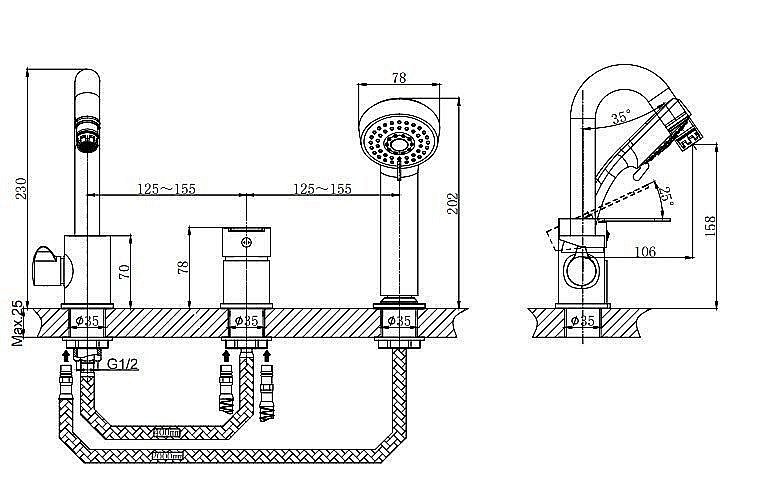 Смеситель для ванны Rush Tenerife TE2835-333 купить в интернет-магазине сантехники Sanbest