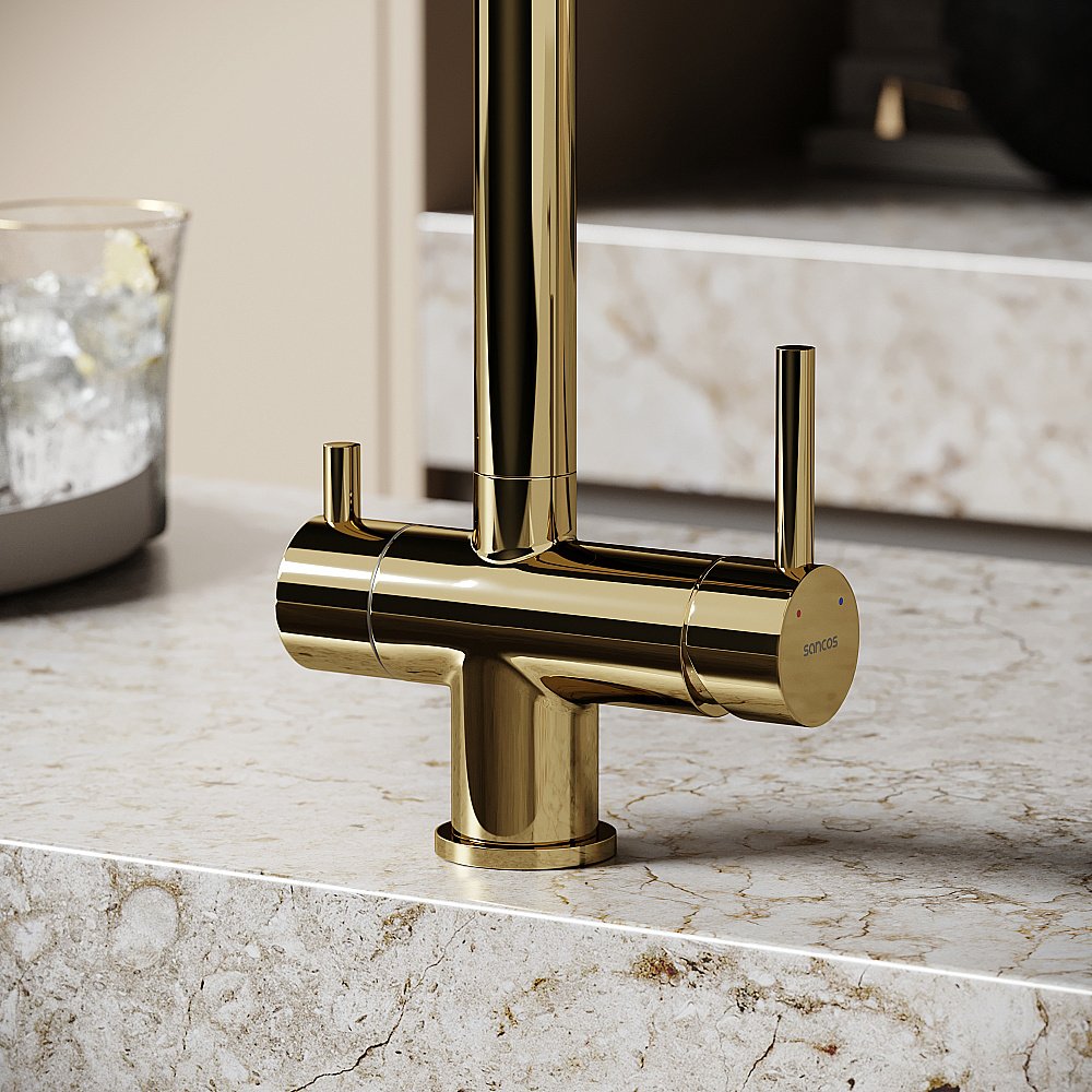 Смеситель для кухни Sancos Foster SC4014ZG полированное золото купить в интернет-магазине сантехники Sanbest