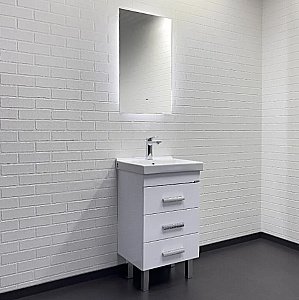 Тумба с раковиной Comforty Никосия 50 00-00018023 белая для ванной в интернет-магазине Sanbest